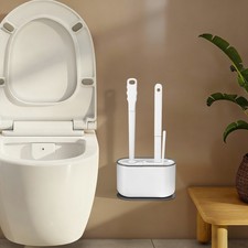 Toilet Bowl Cleaner Set W/ 3 Brushes Wall Mount Floor Standing Scrubber Kit