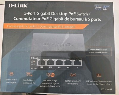 D-Link 5-Port Desktop Gigabit PoE Switch - DGS-1005P