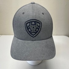 Ariat Flexfit Logo Hat Cap Mens Small/Medium Heather Gray