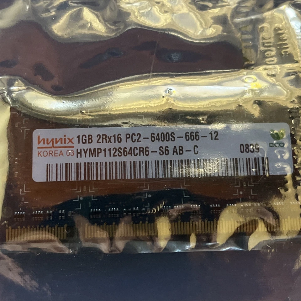 2 BRAND NEW HYNIX - 1GB  2RX16 PC2-6400S-666-12 Laptop RAM - Image 2 of 4