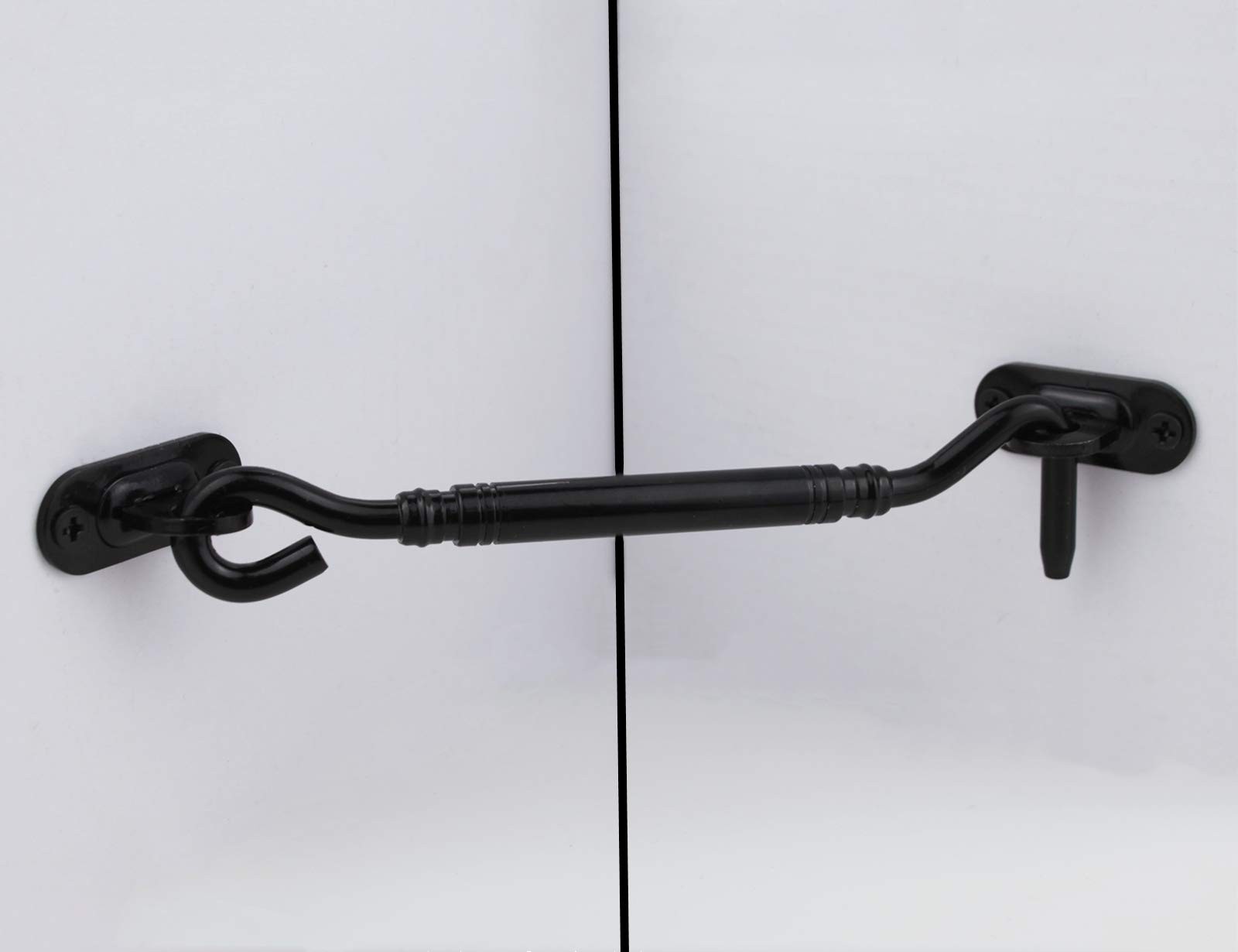 6 inch Heavy Duty Copper Door Latch Rustic Design Cabin Hook Gate Lock Black