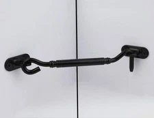 6 inch Heavy Duty Copper Door Latch Rustic Design Cabin Hook Gate Lock Black