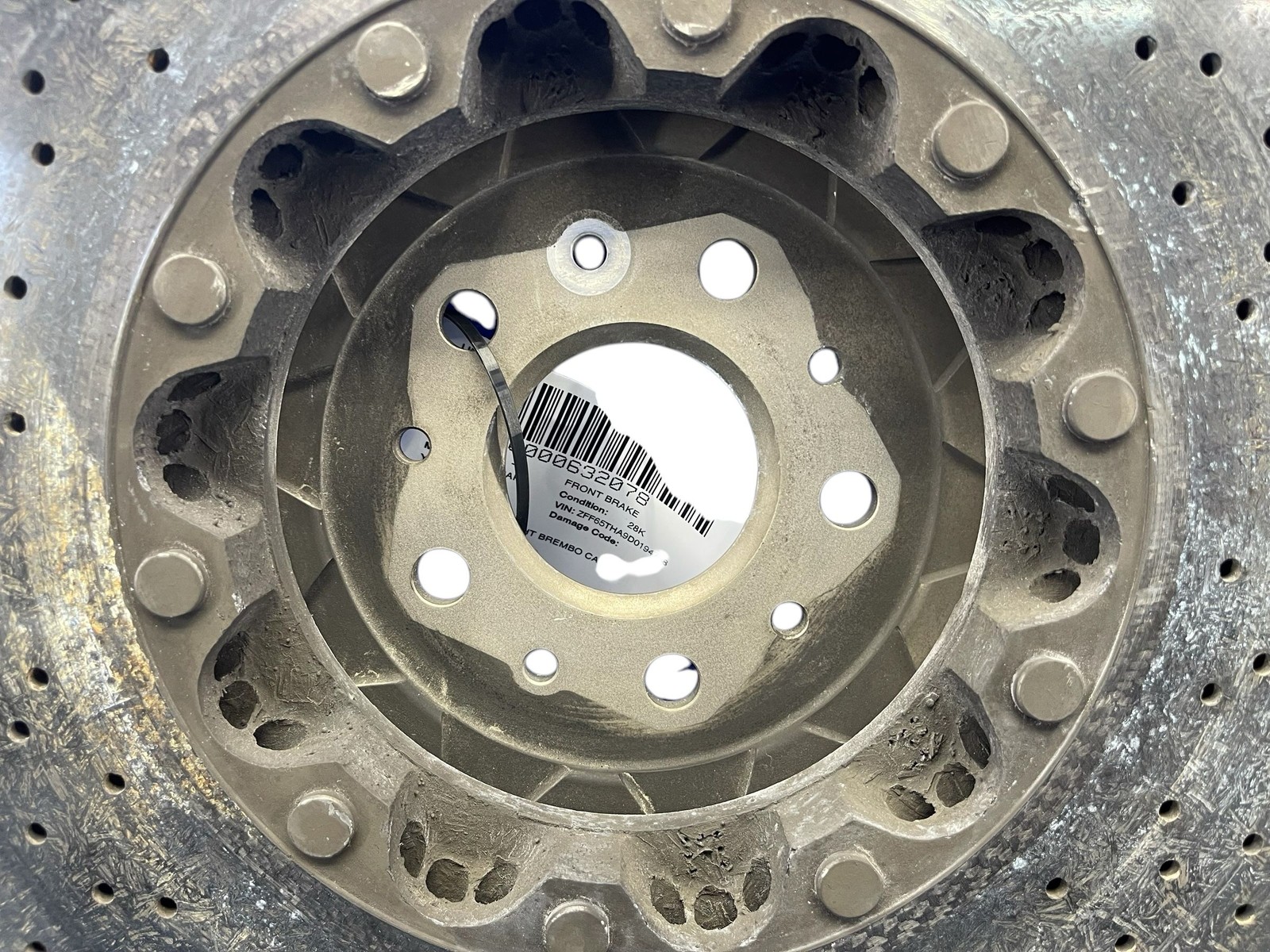 2008-2014 FERRARI CALIFORNIA RWD 4.3L FRONT RH BREMBO DRILLED BRAKE DISC ROTOR