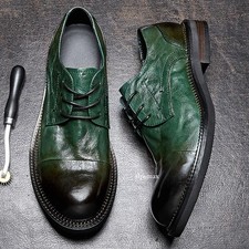 British Style Men Lace Up Real Leather Casual Business Formal Dress Shoes Spring