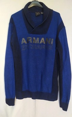 New Authentic Armani Exchange 100% Cotton Shawl Collar Sweater size M