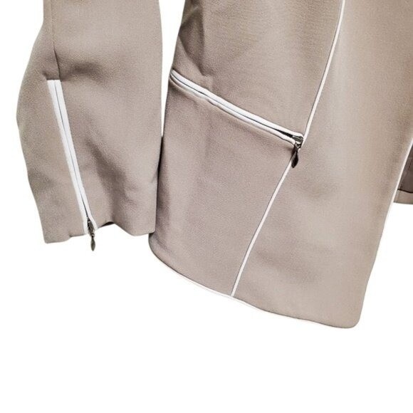 Crop Jacket Split Zipper Cuff Career Neutral Offi… - image 3