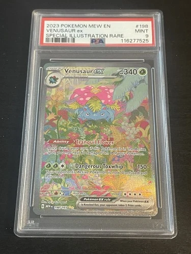 PSA 9 MINT Venusaur EX SIR 151 English #198 Pokemon Card TCG