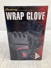 Century Wrap Gloves With Adjustable Wrist Straps For Training Black Leather