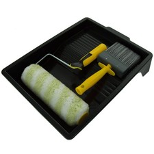 4pc Coral Max Coat Exterior Masonry ( Sandtex ) Paint Roller Kit Brush Tray