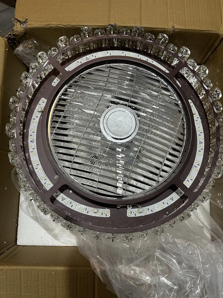 Modern Ceiling Fan With Light Crystal Chandelier Adjustable APP & Remote Control - Image 2 of 4