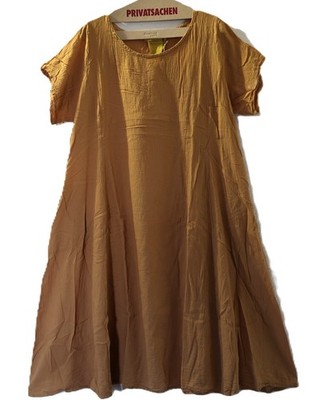 PRIVATSACHEN Lagenlook Kleid 44-46-48 (2) TENTAKT Crinkel-BW 'kerze' gelb
