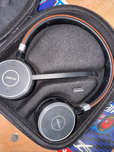 Jabra Evolve 75 HSC040W Cuffie Bluetooth Wireless Nero MS + Dongle USB e Custodia - Foto 2 di 5