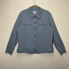 D&Co. Denim Look Jacket Light Blue Periwinkle XL Denim&Company Stretchy Women’s 