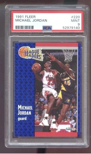 Fleer 1991-92 League Leaders Michael Jordan #220 Chicago Bulls PSA Graded