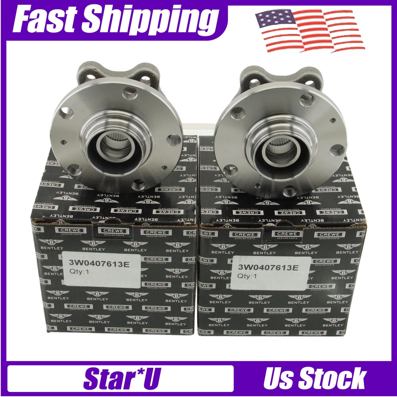 Genuine 3W0407613E Wheel Hub Bearing For Bentley Gt Gtc & Flying Spur Set Of 2
