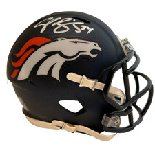 Champ Bailey Autographed Denver Broncos Navy Mini Helmet - BAS COA