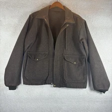 Filson Brown 100% Virgin Wool Jacket Men's Size Large Oversized Casual Vintage