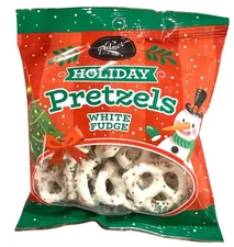 Palmer Candy Holiday White Fudge Pretzels w/Sprinkles 3 oz Bag Holiday/Christmas