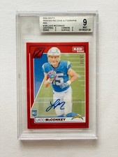 2024 Panini Zenith Ladd McConkey AUTO #166 Red RC Red Zone /49 CHARGERS