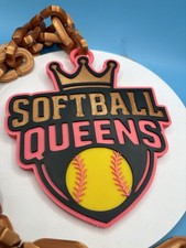 Softball Queens Oversized Chain Necklace Softball Fan Chain, Team Spirit