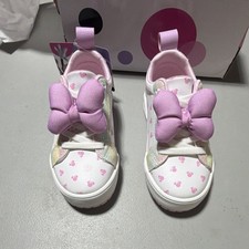 Disney Minnie Mouse Niñas Tenis Rosa Lazo Blanco Comodidad Parte Superior Baja Talla 8