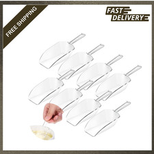 8 Piece Clear Mini Plastic Kitchen Scoops 4.3 Inch Acrylic Food Candy Dessert