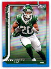 2025 Topps Chrome #238 Breece Hall Red, White, & Blue Refractor