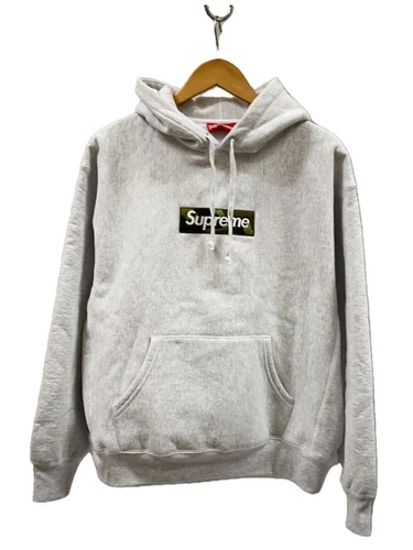 Felpa Supreme con cappuccio S cotone grigio usata