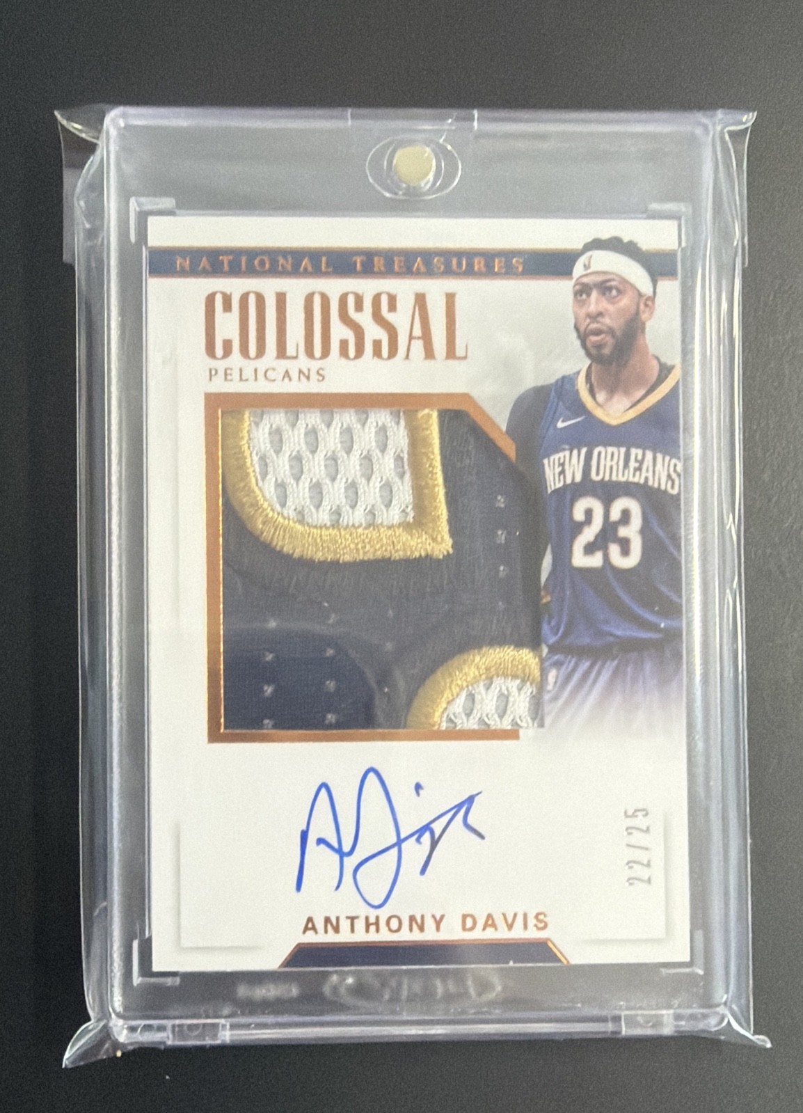 2017-18 Panini National Treasures Anthony Davis Colossal GU Patch Auto # /25