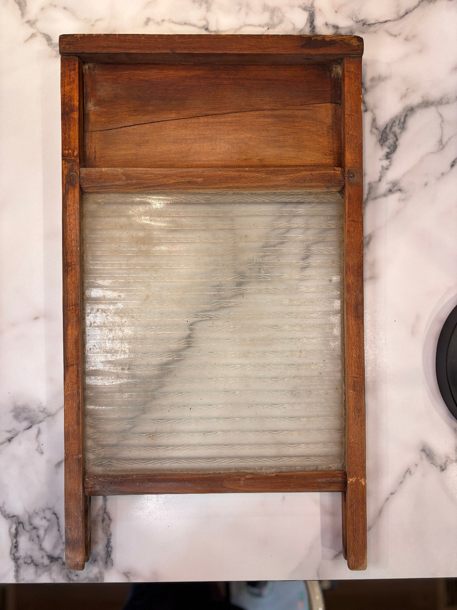 ウォッシュボード 1940's National Washboard Co. Glass Wash Board - #512 Wood Laundry