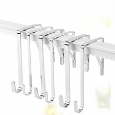 Over Door Hook Stainless Steel Reversible Cupboard Drawer Metal Hooks Hanger DIY
