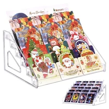 6 Tier 12" Acrylic Card Display Stand for Trading Cards, Sports Cards,Sticker...