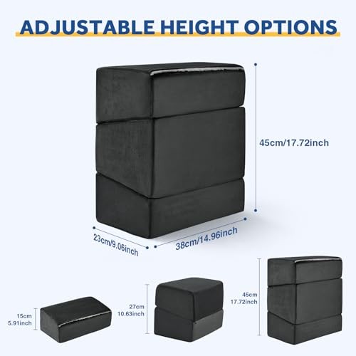 Podnóżek pod biurkiem w pracy, regulowany podnóżek do krzesła biurowego i czarny - Zdjęcie 3 z 8