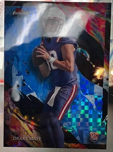 2024 TOPPS Finest Drake Maye X-Fractor Rookie Card #162 /75