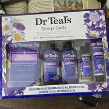 Dr Teal's Sleep Bath 5pc Gift Set W/Melatonin  Essential Oils Lavender Camomile