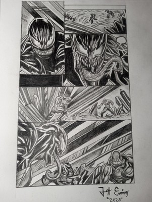 The Ferocious Venom Drawing By Jeff Ewing