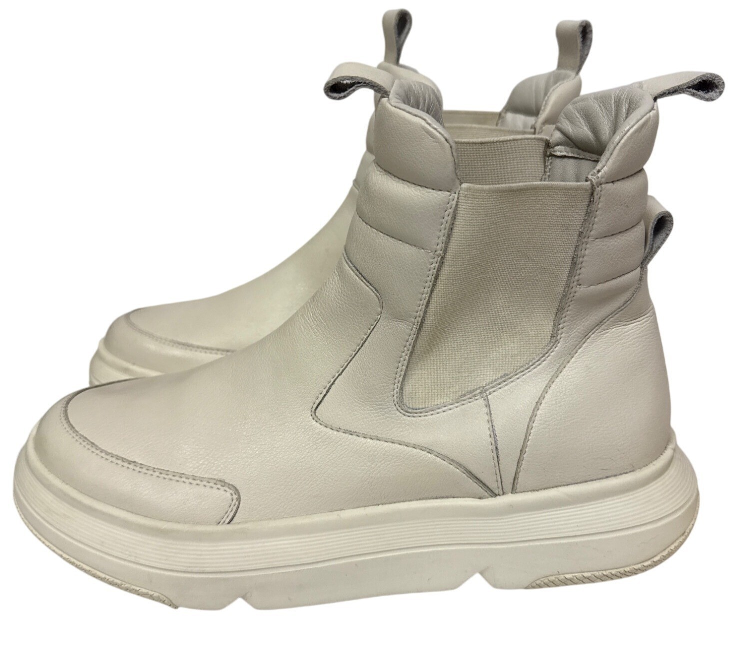 SAOLA Stivali sneaker donna Saint G Heather Luxe pelle suola rialzata bianco taglia 11