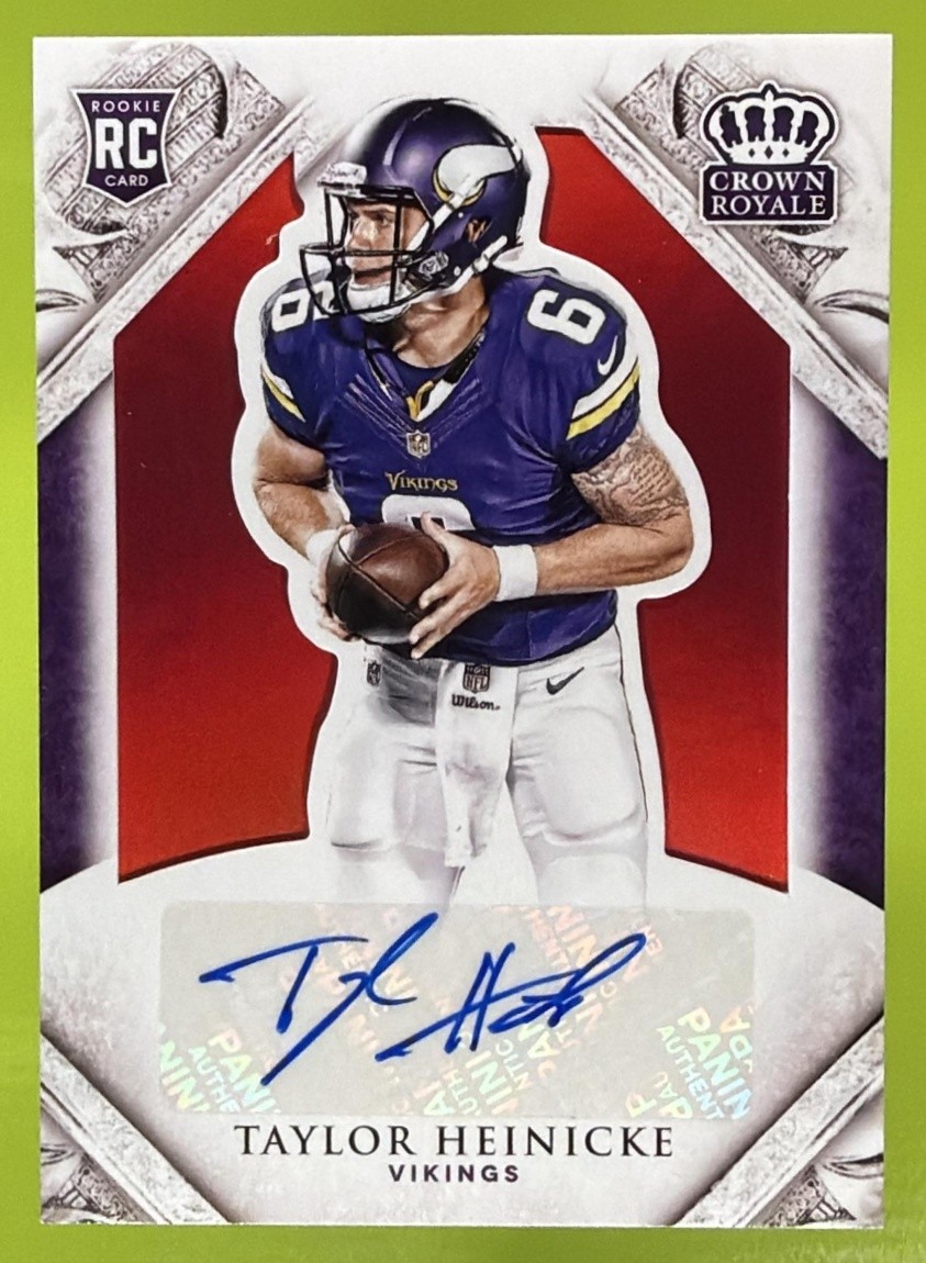 Taylor Heinicke Panini Crown Royale #189 Autograph-Retail Red