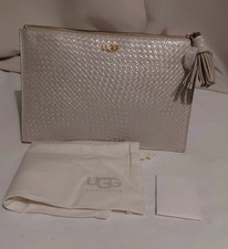 Ugg gold Clutch Bag Basket Weave Pouch Bag New Inc dust Bag. Label not attached