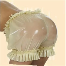 Women Transparent Latex Boxer Panties Rubber Shorts Handmade