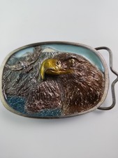 American Bald Eagle Belt Buckle Vintage Patriotic Blue