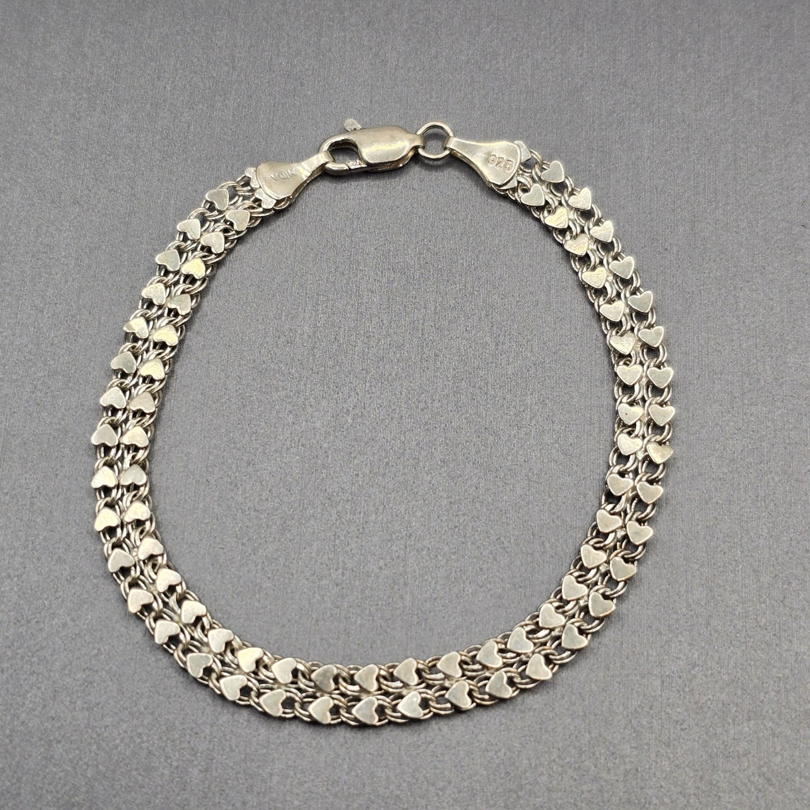 Midas Sterling Silver Interlocking Heart Link Bra… - image 1