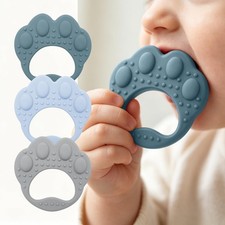 3 Pack Teether Baby Infant Toys, Silicone Teether Ring Toys for Babies Baby...