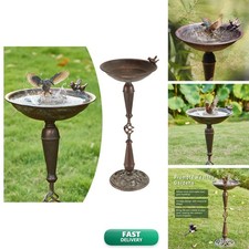 AIHAOKAN Cast Iron Pedestal Bird Bath,Metal Bird Bath Outdoor,Vintage