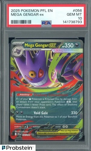 2025 Pokemon PFL EN Double Rare #056 Mega Gengar ex PSA 10 GEM MINT