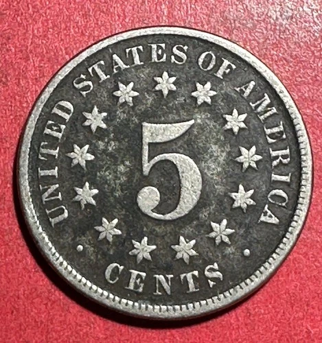 1872-P Shield Nickel — photo from the most recent tracked eBay sale