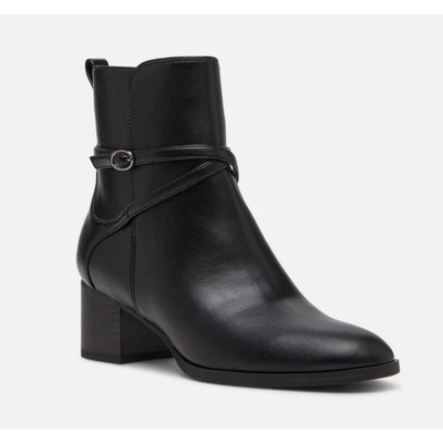 Anne Klein Women Moore Black Block Heel Ankle Boots 9 Medium