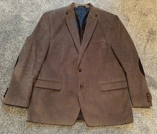 Lauren Ralph Lauren Blazer Jacket Mens 48 Brown Corduroy Lined Elbow Patch EUC