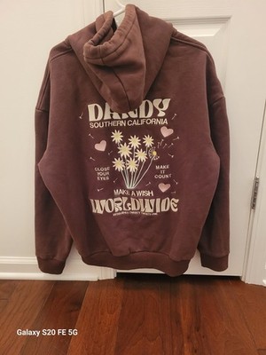 Dandy Worldwide Chocolate Brown ''Make A Wish'' Oversized Lux Hoodie Size Large