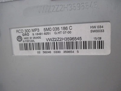 AUTORADIO RÉCEPTEUR VOLKSWAGEN TIGUAN 5M0035186C 2575298 - Photo 1/4